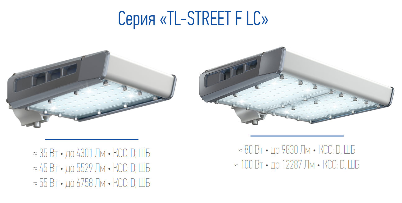 модельный ряд светильника TL-STREET 55 5K LC F3 D