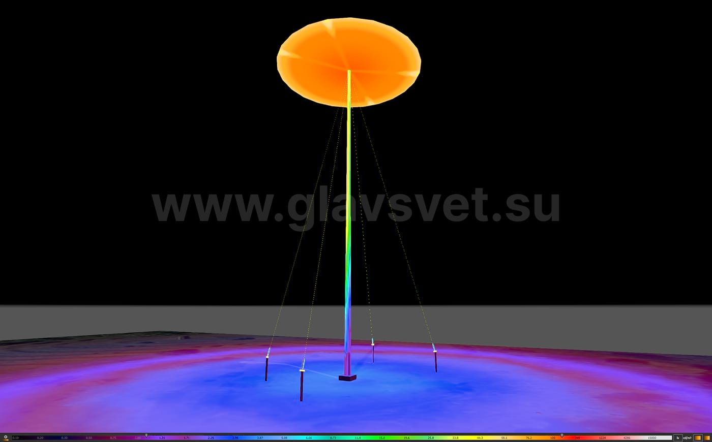 светотехнический расчет освещения флага